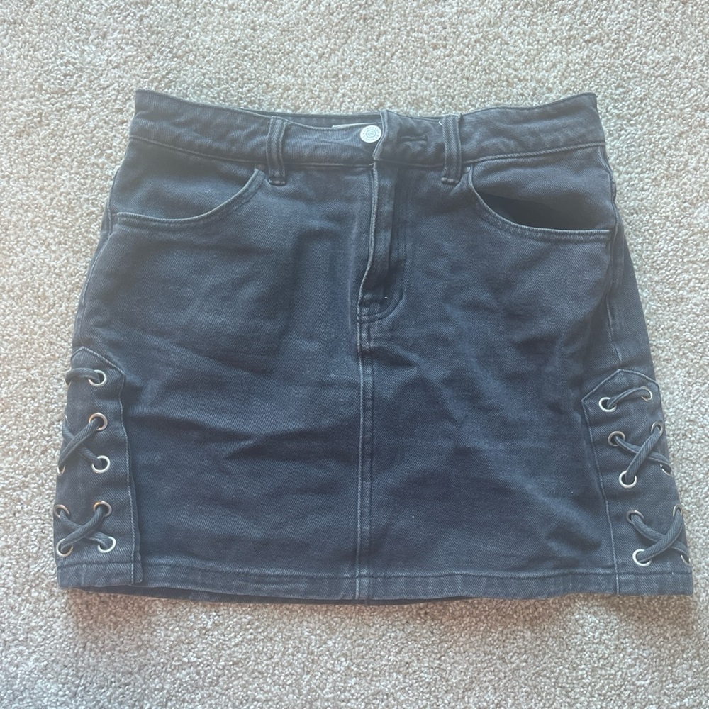 Denim skirt with tie detail on the side from pacsun